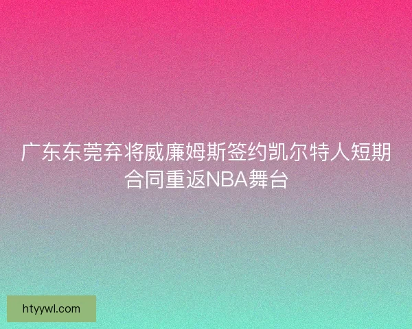 广东东莞弃将威廉姆斯签约凯尔特人短期合同重返NBA舞台